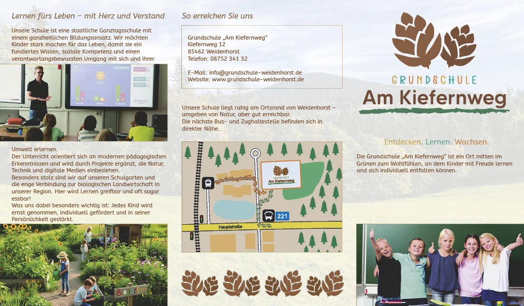 Grundschule Am Kiefernweg – Altarfalz-Flyer Außenseite